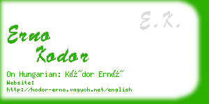 erno kodor business card